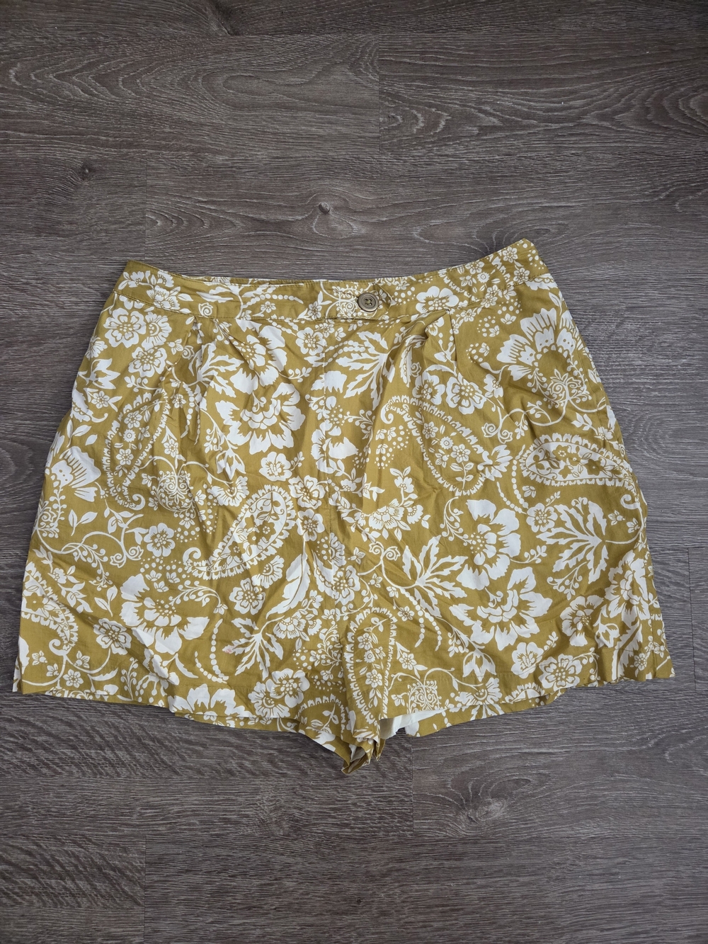 Maeve Mustard Yellow Floral Paisley Shorts